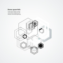 Abstract connect hexagonal structure background