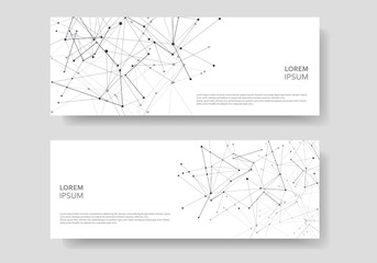 Abstract cover vector templates. Modern geometric background with connected lines and dots