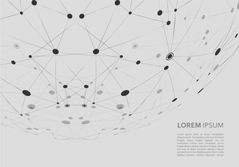 Network abstract vector background with connected shapes