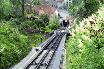 Funicular railway in Fribourg, Switzerland