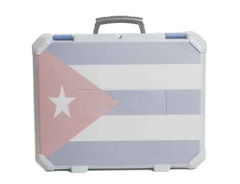 Business travel suitcase with Flag of Cuba