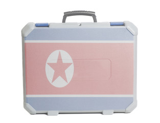 Business travel suitcase with Flag of North Korea