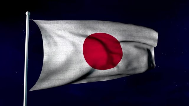 Waving flag of japan | loop