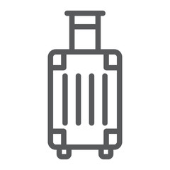 Luggage line icon, travel and tourism, travel bag sign vector graphics, a linear pattern on a white background, eps 10.