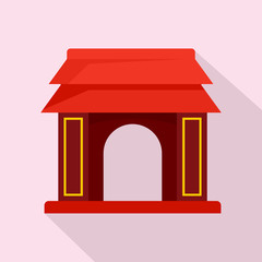 Asian gate icon. Flat illustration of asian gate vector icon for web design