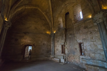 Fototapeta na wymiar A room inside Castel del Monte, Apulia