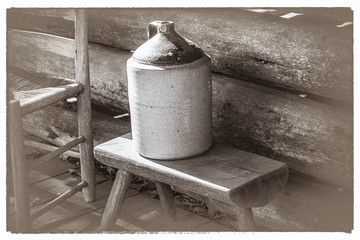 Whiskey Jug on the Porch