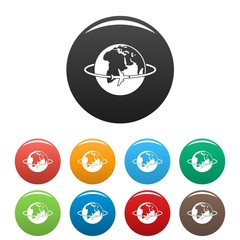 Worldwide icon. Simple illustration of worldwide vector icons set color isolated on white