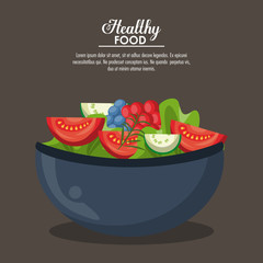 Salad healthy food with information vector illustration graphic design