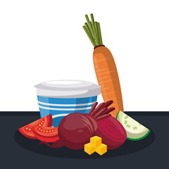 Delicious and fresh vegetables vector illustration graphic design