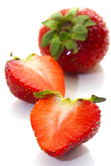 Red berry strawberry isolated on white background.