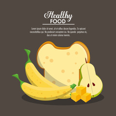 Healthy food concept with information vector illustration graphic design