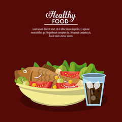 Healthy food concept with information vector illustration graphic design