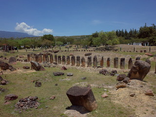 El Infiernito, the Little Hell, an ancient Muisca astronomical observatory scattered with many phallus like monoliths representing fertility, a short walk from Villa de Leyva, Colombia