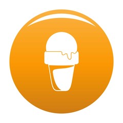 Ice cream summer icon. Simple illustration of ice cream summer vector icon for any design orange