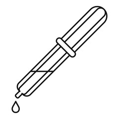 Pipette drop icon. Outline illustration of pipette drop vector icon for web design isolated on white background