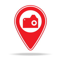 point of interest map pin icon. Element of warning navigation pin icon for mobile concept and web apps. Detailed point of interest map pin icon can be used for web and mobile