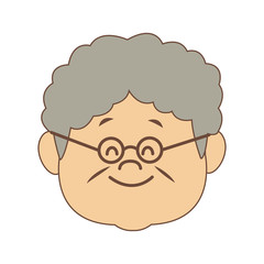Cute grandfather face cartoon vector illustration graphic design