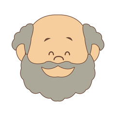 Cute grandfather face cartoon vector illustration graphic design