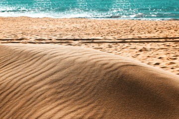 Fototapeta na wymiar golden sand beach
