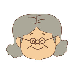 Cute grandmother face cartoon vector illustration graphic design