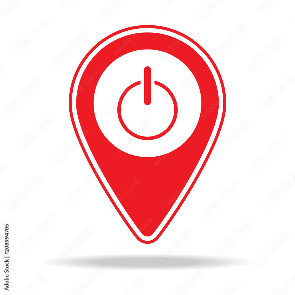 Poster electronics store map pin icon. Element of warning navigation pin icon for mobile concept and web apps. Detailed electronics store map pin icon can be used for web and mobile