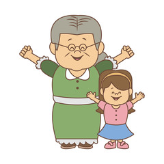 Cute grandmother with granddaugther vector illustration graphic design