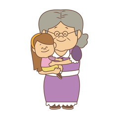 Cute grandmother with granddaugther vector illustration graphic design