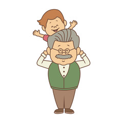 Cute grandfather with grandson vector illustration graphic design