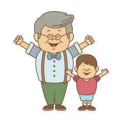 Cute grandfather with grandson vector illustration graphic design