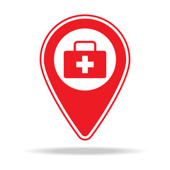 doctor map pin icon. Element of warning navigation pin icon for mobile concept and web apps. Detailed doctor map pin icon can be used for web and mobile