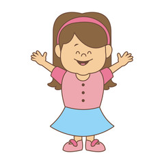 Cute and happy girl cartoon vector illustration graphic design