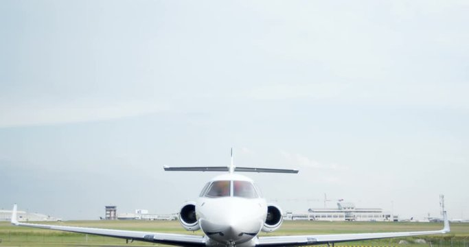 Private jet at terminal 4k