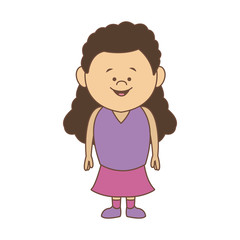 Cute happy girl cartoon vector illustration graphic design