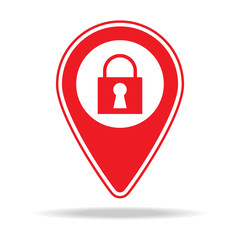 locksmith map pin icon. Element of warning navigation pin icon for mobile concept and web apps. Detailed locksmith map pin icon can be used for web and mobile