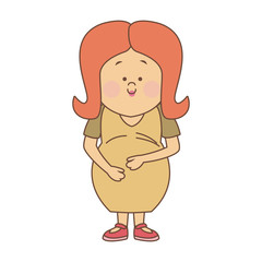 Cute pregnant mom cartoon vector illustration graphic design