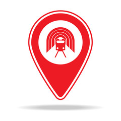 subway station map pin icon. Element of warning navigation pin icon for mobile concept and web apps. Detailed subway station map pin icon can be used for web and mobile
