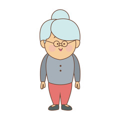 Cute grandmother face cartoon vector illustration graphic design