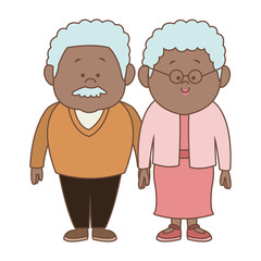 Beautiful grandparents couple cartoon vector illustration graphic design