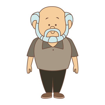 Cut grandfather face cartoon vector illustration graphic design