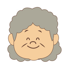 Cute grandmother face cartoon vector illustration graphic design