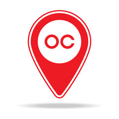 open captioning map pin icon. Element of warning navigation pin icon for mobile concept and web apps. Detailed open captioning map pin icon can be used for web and mobile