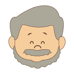 Cut grandfather face cartoon vector illustration graphic design