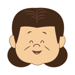 Cute grandmother face cartoon vector illustration graphic design