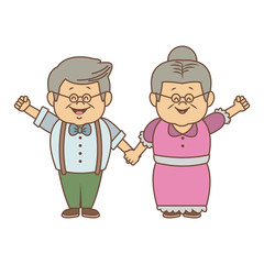 Beautiful grandparents couple cartoon vector illustration graphic design
