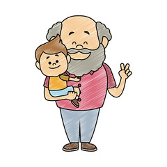 Cute grandfather with grandson vector illustration graphic design