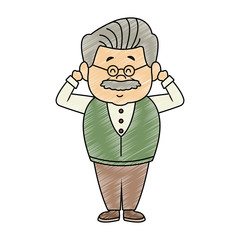 Cute and happy grandfather cartoon vector illustration graphic design