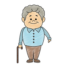 Cute and happy grandfather cartoon vector illustration graphic design