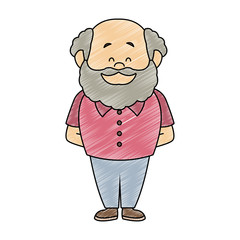 Cute and happy grandfather cartoon vector illustration graphic design
