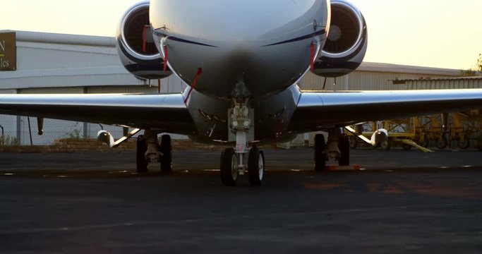 Private jet at terminal 4k